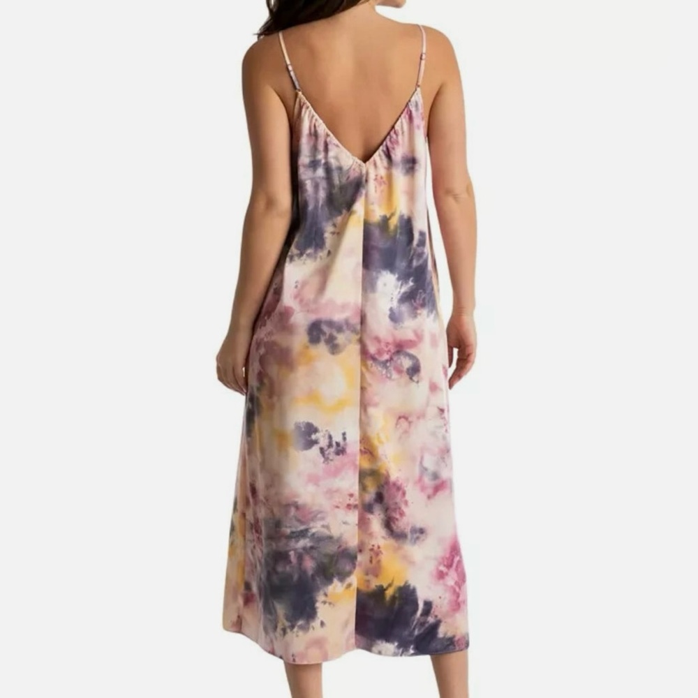 Linea Donnatella Borealis Midi Dress in Pink and Purple